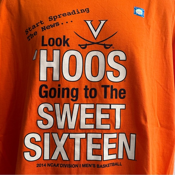 University of Virginia UVA Cavaliers NCAA 2014 Basketball Sweet 16 T-Shirt Large - Picture 2 of 6